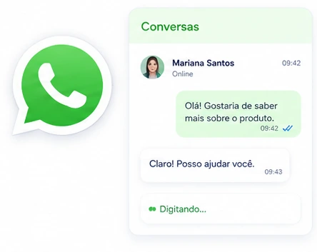 Interface visual de atendimento WhatsApp integrado ao EasyChat