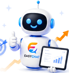 Robô EasyChat com tablet e indicador de crescimento